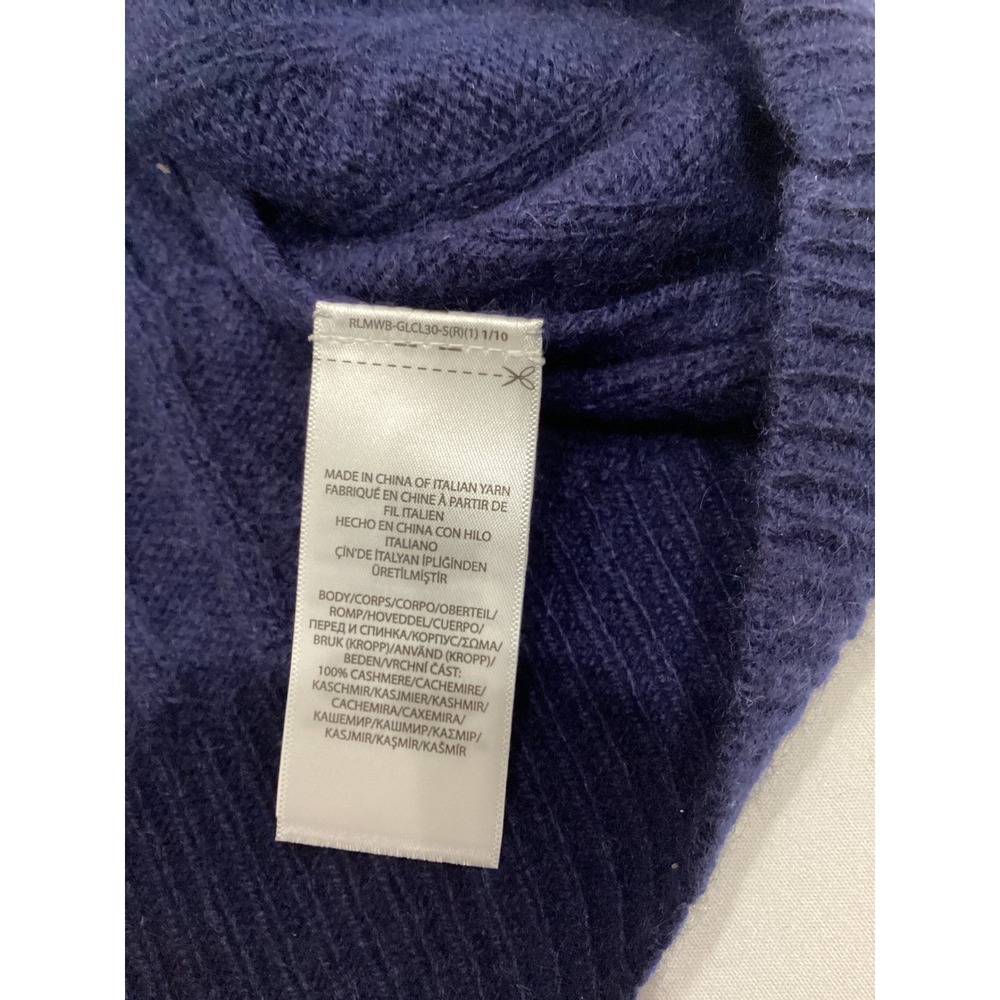 Polo Ralph Lauren Mens Blue Cable Knit 1/4 Zip Cashmere Sweater XXL Heritage - Picture 10 of 12